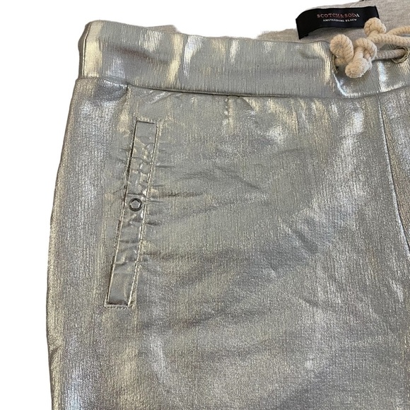 Scotch & Soda Foil Printed Sweat Shorts, Silver, Size 1 (S) - Picture 4 of 9